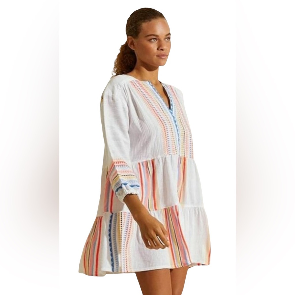 Lemlem by Liya Kebede Bekah Popover Mini Dress M Resort Vacation Boho